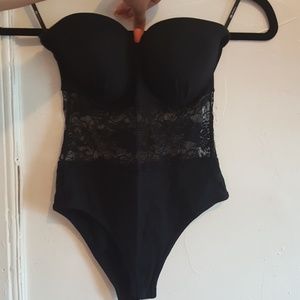 Black Lace Insert Bodysuit